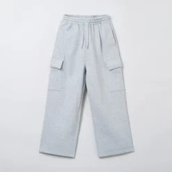 Pants-SPAO Men Cargo Wide Sweat Pants SPMTE4TC13 Melange Gray