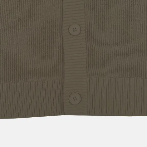 Cardigans L Sweaters-SPAO Men Long Sleeve Cardigan SPLCE38C03 Dark Khaki