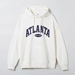 Hoodies L Pullovers-SPAO Men Long Sleeve Graphic Hoodie SPMHE11C41