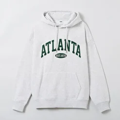 Hoodies L Pullovers-SPAO Men Long Sleeve Graphic Hoodie SPMHE11C41