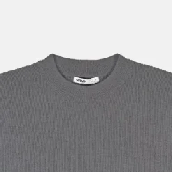 T-Shirt-SPAO Men Long Sleeve Knit Pullover SPLCE39C02 Dark Grey