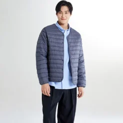 Jackets-SPAO Men Long Sleeve Padding Jacket SPJPE4TC04 Grey