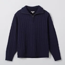 Hoodies L Pullovers-SPAO Men Long Sleeve Woodie Zip Sweater SPKWD4TC03