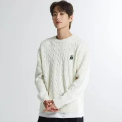 Cardigans L Sweaters-SPAO Men Long Sleeve Woodie Pullover SPKWE12C51