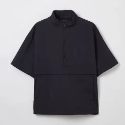 Jackets-SPAO Men Short Sleeve Anorak Jacket SPJJE25C22 Black