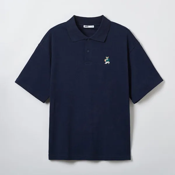T-Shirt-SPAO Men Short Sleeve Basic Polo SPHWE24C41 Navy