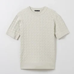 Hoodies L Pullovers-SPAO Men Short Sleeve Pullover SPKWE25C03 Light Beige