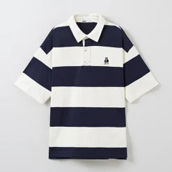 T-Shirt-SPAO Men Short Sleeve Stripe Polo SPHWE24C44 Navy
