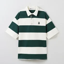 T-Shirt-SPAO Men Short Sleeve Stripe Polo SPHWE24C44 Hunter
