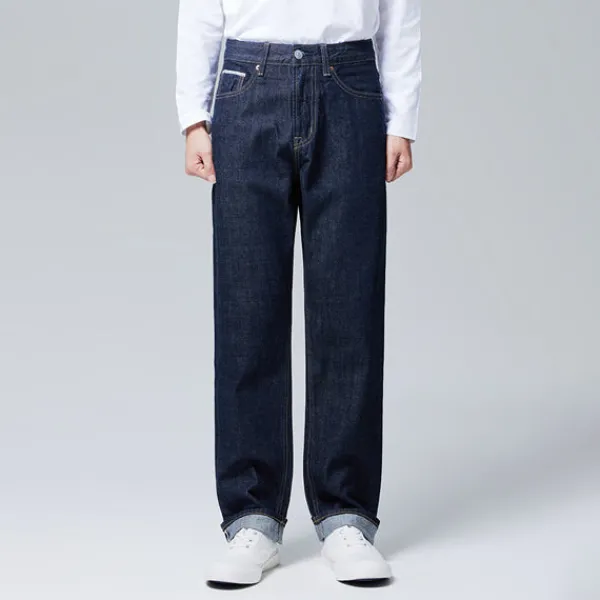 Denim Pants-SPAO Men Straight Denim SPTJD38C42 Navy
