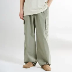 Pants-SPAO Men Wide Cargo Pants SPTCE37C02 Khaki