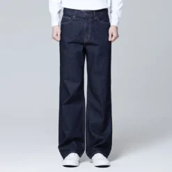 Denim Pants-SPAO MEN Wide Denim Pants SPTJE23C51 Navy
