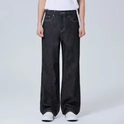 Pants|Denim Pants-SPAO Men Wide Denim SPTJE25C51 Black