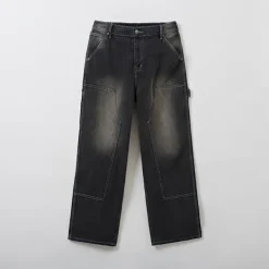 Denim Pants-SPAO Men Wide Jeans SPTJE49C55 Dark Grey