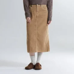 Shorts L Skirts-SPAO Women Corduroy Long Skirt SPWHD4TG02
