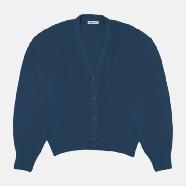 Cardigans L Sweaters-SPAO Women Long Sleeve Cardigan SPLCE38G04 Dusty Blue