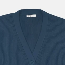 Cardigans L Sweaters-SPAO Women Long Sleeve Cardigan SPLCE38G04 Dusty Blue