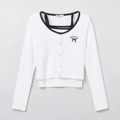 Cardigans L Sweaters-SPAO Women Long Sleeve Cardigan Set SPLWE38G51 Ivory
