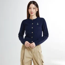 Cardigans L Sweaters-SPAO Women Long Sleeve Crop Cardigan SPCKE49G40 Navy