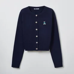 Cardigans L Sweaters-SPAO Women Long Sleeve Crop Cardigan SPCKE49G40 Navy