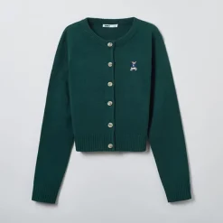 Cardigans L Sweaters-SPAO Women Long Sleeve Crop Cardigan SPCKE49G40 Hunter