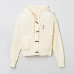 Cardigans L Sweaters-SPAO Women Long Sleeve Hood Cardigan SPCKE49G41 Ivory