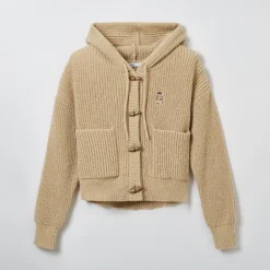 Cardigans L Sweaters-SPAO Women Long Sleeve Hood Cardigan SPCKE49G41 Ivory