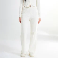 Pants-SPAO Women Semi Boot Cut Pants SPMTE37G02 Cream