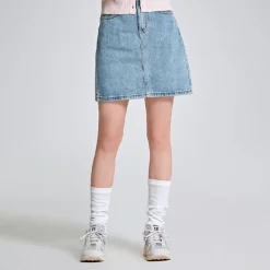 Shorts L Skirts-SPAO Women Short Denim Skirt SPWJC38G92