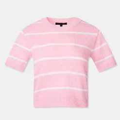 T-Shirt-SPAO Women Short Sleeve Crop Sweater SPKWD25W04