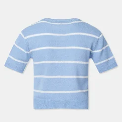 T-Shirt-SPAO Women Short Sleeve Crop Sweater SPKWD25W04