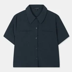 Shirts L Blouses-SPAO Women Short Sleeve Crop Shirt SPYAD37W13