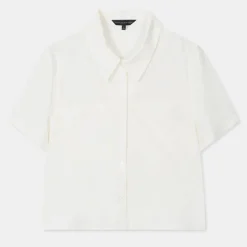 Shirts L Blouses-SPAO Women Short Sleeve Crop Shirt SPYAD37W13