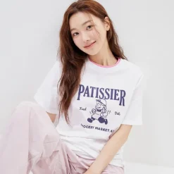 T-Shirt-SPAO Women Short Sleeve Graphic Tee SPRPD37G10