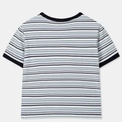T-Shirt-SPAO Women Short Sleeve Stripe Crop Tee SPRSD25G02