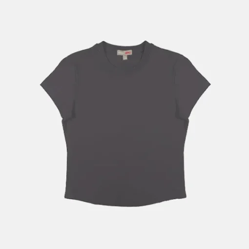 T-Shirt-SPAO Women Short Sleeve Tshirt SPLCE38G01 Dark Grey