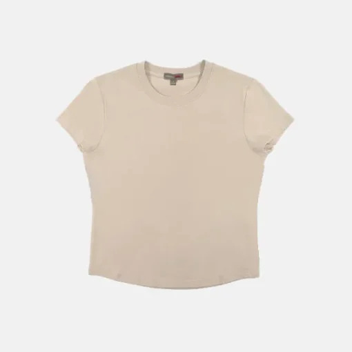 T-Shirt-SPAO Women Short Sleeve Tshirt SPLCE38G01 Khaki