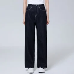 Pants|Denim Pants-SPAO Women Wide Denim SPTJE25G51 Black