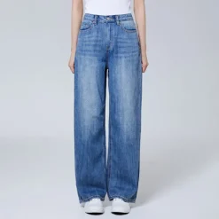 Pants|Denim Pants-SPAO Women Wide Denim SPTJE25G51 Indigo