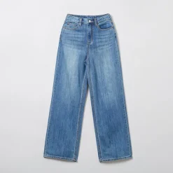 Pants|Denim Pants-SPAO Women Wide Denim SPTJE25G51 Indigo