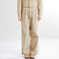 Pants-SPAO Women Wide Pants SPTCE49G03 Ivory